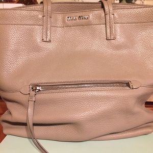 Miu Miu Pebbled Leather Tote